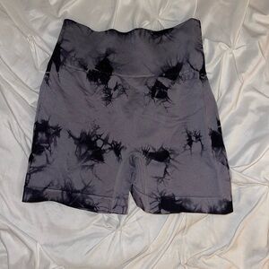 Stylish Black Tie-Dye Women's Shorts